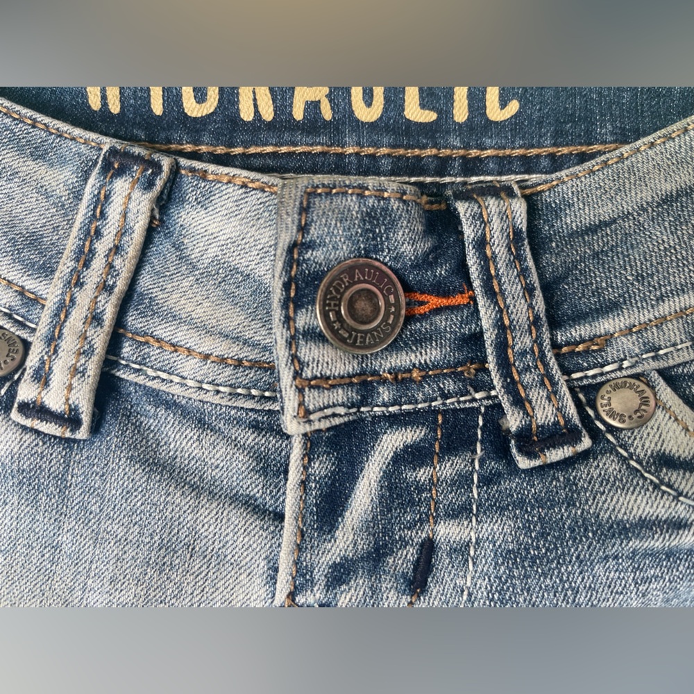 LOW RISE VINTAGE HYDRAULIC Women's Distressed Denim Shorts SIZE 0 JUNIORS - Picture 4 of 12